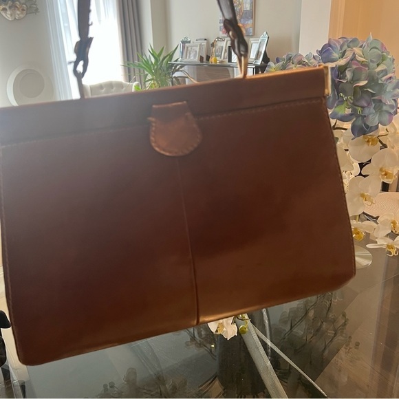 VINTAGE Leather Bag Brown Tan - Picture 6 of 9